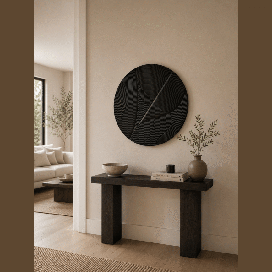 Black Wave Wall Panel